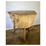 Antique primitive solid Butcher block