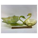 Art glass swans