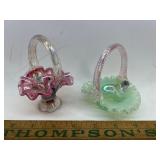 2 Fenton glass baskets