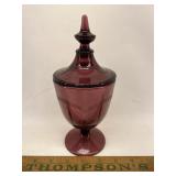 Amethyst fenton glass candy dish