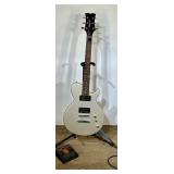 Playmate electric guitar with stand and pedal