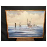 Large nautical painting on canvas By Dana