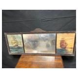 Antique nautical picture with mirror