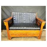 Couch made from antique auto truck seat