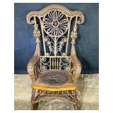Antique Victorian wicker rocking chair