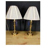 2 brass lamps