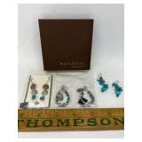 New 3 pair silpada silver/turquoise earrings