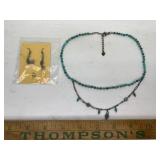 Silpada silver and turquoise necklace, earrings