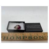 Silpada sterling silver ring (red)