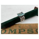 Silpada sterling silver ring aquamarine