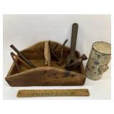 Wood tool box and tools