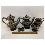 Antique quadruple plate set