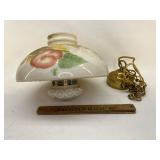 Vintage hanging milk glass lamp