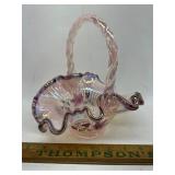Hand painted Fenton basket