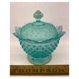 Ice blue Fenton candy dish