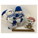 Duke snowmen and cookie jar