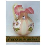 Hand painted Fenton pitcher