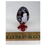 Hand painted Fenton ruby red egg