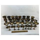 Over 40 pieces silver plate stemware