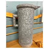 Large galvanized pitcher