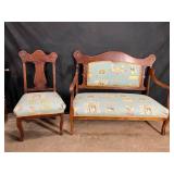 Victorian settee and chair