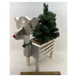 Wood reindeer with tree