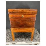 Handmade walnut chest on stand/ sugar chest