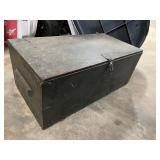 Vintage wood military footlocker