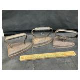 3 antique irons