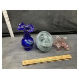 3 art glass pieces