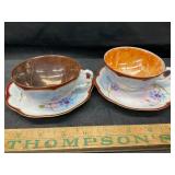 2 Haviland cups and saucers