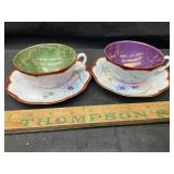 2 haviland cups and saucers