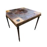 Antique inlaid folding card table