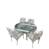 Glass top dining table with 4 chairs