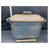 Large tin tub with lid