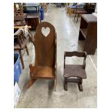 Childs chair and rocker