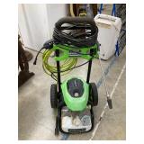 Electric pressure washer running