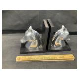 Horse head book ends