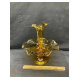 Amber glass dish