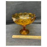 Amber glass dish