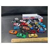 Die cast trucks and cars