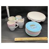 Cups ,plates and cake plate Avon