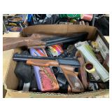 Box lot with knives,guns and watches