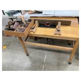 Router table with router and other equipment