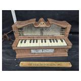 Vintage Emenee Electric Golden Pipe Organ untested