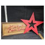 Home and star wall hanging