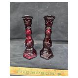 Ruby red candle holders