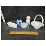 Milk glass Fenton basket