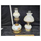 Lamps milk glass and other