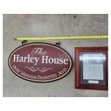 The Harley House double sided sign